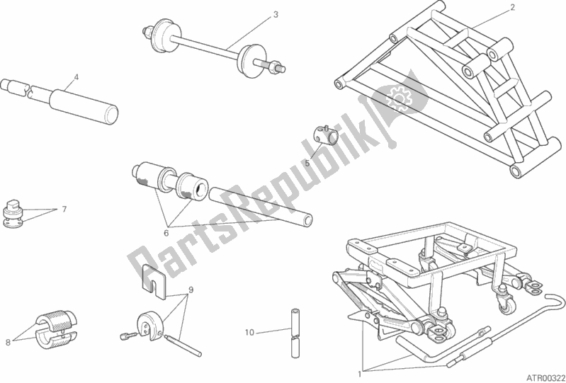 Todas as partes de Ferramentas De Serviço De Oficina, Quadro do Ducati Monster 821 Dark USA 2015